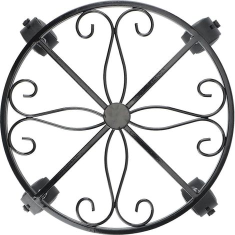 Support à roulettes pour plantes, pot de fleurs de jardin en fer robuste, support pour plantes en pot avec système de verrouillage. (1/4)