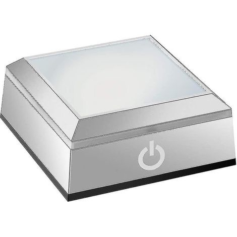 Socle lumineux LED pour présentoir carré plat lumineux et coloré en cristal 3D et verre. (1/5)