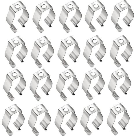 T8 Tube Fluorescent Support de Lampe Tube lumineux nickelé Tube Fluorescent Lamp Clips pour le stockage de garage de hangar de conduite d'eau de tube de lampe de lampe pour empêcher (1/5)