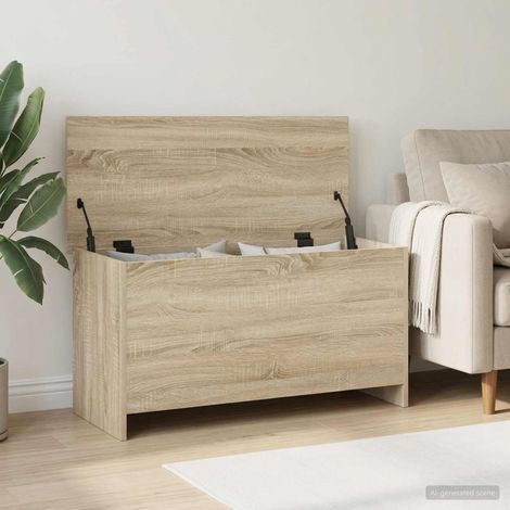 vidaXL Coffre de rangement avec stockage Chêne Sonoma 100 x 40 x 50 cm