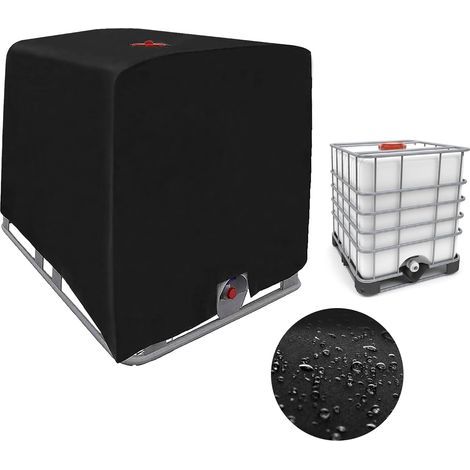 Schutzhülle für 1000-Liter-IBC-Container – Fäulnisbeständiges 210D-Polyester – Abmessungen: 120 x 100 x 116 cm – Kordelzug zum Verschließen (1/5)