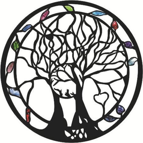 Art de l'arbre de Vie, Art Mural en Métal, Décoration Murale en Métal, Décoration Murale Arbre de Vie en Métal, pour Décoration d'Intérieur, Salon, Chambre, Cuisine, Boutique, Café, Bureau, 2525 cm (1/5)