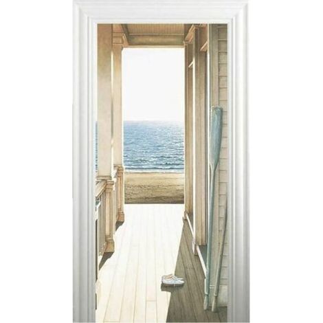 Lot de 2 stickers 3D muraux effet Trompe-l'œil, adhésifs amovibles et repositionnables, déco pour cuisine, chambre et salle de bain, autocollants muraux (A) (1/4)