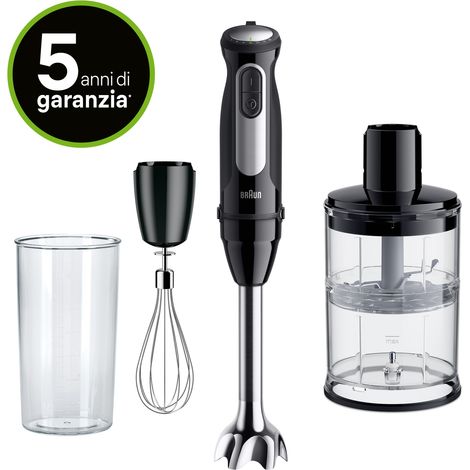Braun MultiQuick 5 MQ55.254MBK 0,5 L Frullatore ad immersione 1000 W Nero, Acciaio inox