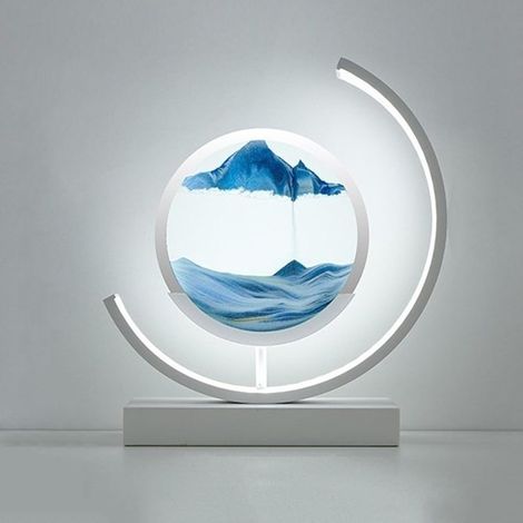 Lampe LED 3D Sable Lumineux avec Cadre Mobile, Tableau Décoratif Créatif pour Bureau Salon Chambre, Lampe Ambiance Moderne Cadeau (1/5)