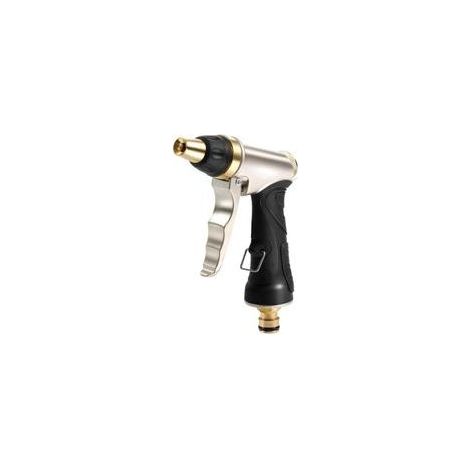 Pistolet d'Arrosage avec Buse en Laiton, Robuste et Haute Pression, Réglable de Jet à Pulvérisation, pour Laver la Voiture et les Animaux Domestiques, le Jardin/Nettoyage de Trottoir (1/5)