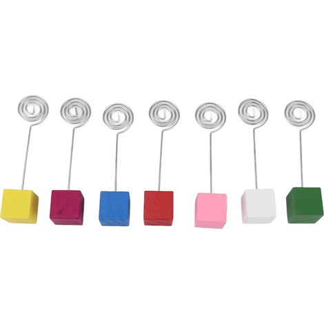 Supports à cartes colorés en bois, lot de 7, pour afficher photos et notes, décoration murale légère et portable (1/4)