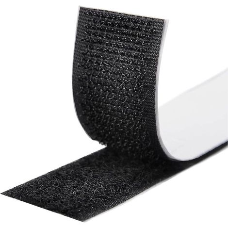 Rubans Adhésifs 5M,Bande Agrippantes Adhésives,Bande Adhésives Ruban Scratch Hook Loop Bande Adhésives Autoadhé pour Tous Les Types D'installations Cadre Photo 16mm (Noir) (1/5)