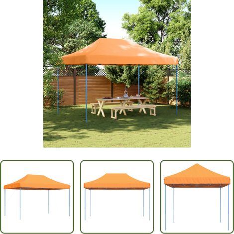Tente pop-up - Tente de réception pliable escamotable orange 410x279x315 cm (1/5)