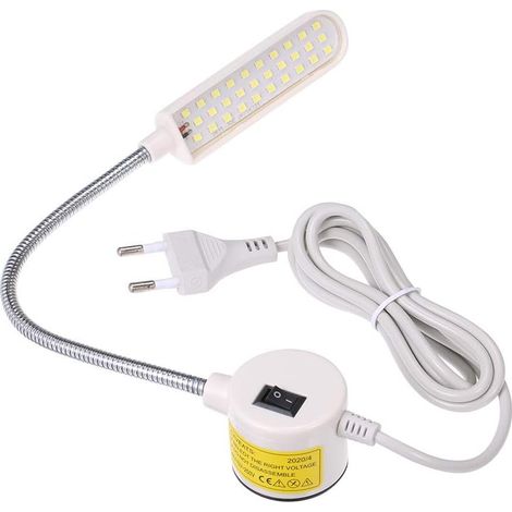 Lampe LED pour machine à coudre, lampe sur pied fixe, design col de cygne pour travail à domicile (1ps Euro) (1/5)
