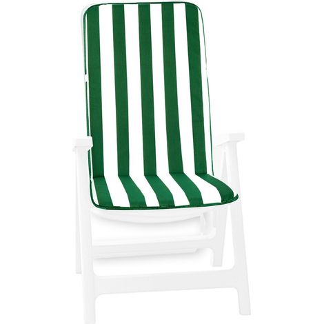 Cuscino Copri Sedia Universale Morbido A Righe Tessuto Cotone Esterno Giardino 100% Made In Italy - Verde