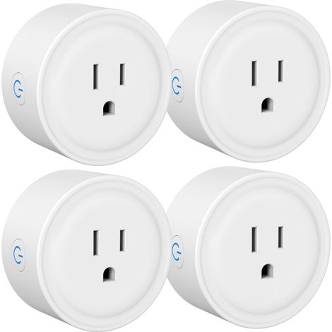 Lot de 4 prises intelligentes WiFi 2,4 GHz avec application TY, contrôle à distance, partage intelligent, 10 A, commande vocale et fonction minuterie pour appareils électroménagers. (1/5)