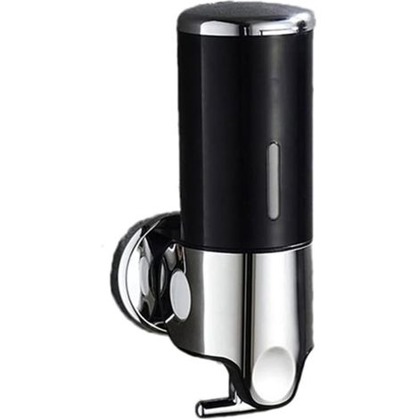 Wandseifenspender – Seifenstreifenspender – 500 ml Hängeseifenpumpe – Gebürsteter Edelstahl – Badezimmer – WC – Schwarz – AquaForge