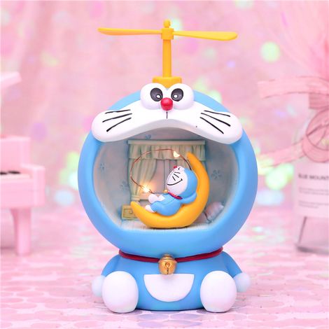 Tirelire Lumineuse Enfant en Forme Mignonne, Boîte à Argent Lampe avec Bouton Doux Plastique Bleu Lune Cadeau (1/5)
