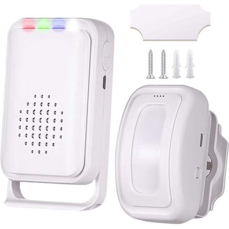 Motion Detector Doorbell for Business Entrance, Passageway, Motion Detector Alarm, Wireless Outdoor Alarm, Wireless Home Alarm, 1 Sensor and 1 Receiver
