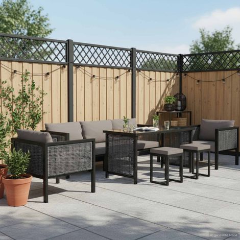 vidaXL Muebles jardín 8 pzas y cojines ratán sintético gris antracita (1/5)