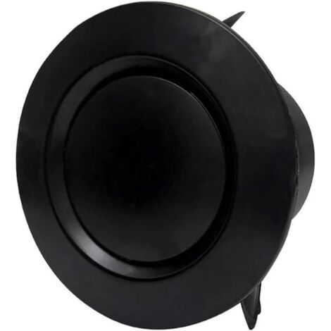 QORVA-100 mm Grille d'aération ronde noire, grille de ventilation réglable en ABS for salle de bain, bureau, salle de bain, grille d'aération (Disc type）