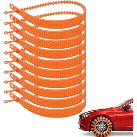 Set mit 10 verstellbaren Antirutsch-Reifenkrallen, Schneetraktionsbändern – SUV, Van, Winterfahrten