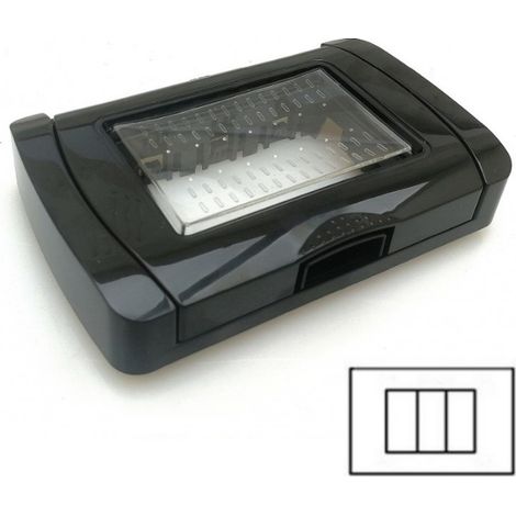 Coperchio Idrobox compatibile living light IP55 autoportante esterno impermeabile T1- 3posti nero