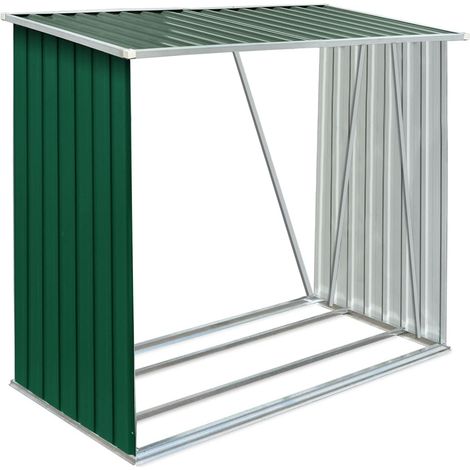 Abri de stockage de bois Acier galvanisé 163x83x154 cm Vert CFW82365 (1/5)