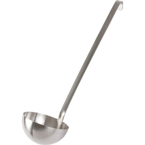 Louche Inox 1L - Acier Inoxydable - Crochet Poignée - Usage Pro Domestique - Argenté