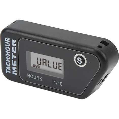 Minuteur d'échappement pour tondeuse à gazon et moto avec minuterie d'entretien moteur réinitialisable HM016H Noir (Livré avec batterie intégrée) (1/5)