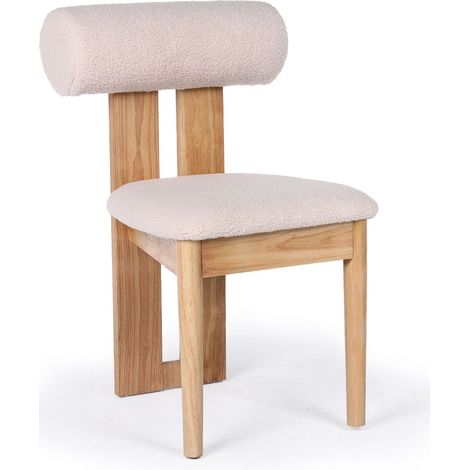 Chaise Design en Tissu Bouclette "Jasper" 79cm Beige (1/5)