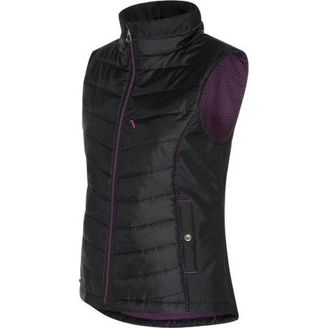 Doudoune Sans Manches de Travail Femme Constance - Taille XS - Noir/Fuchsia - Résistant et Confortable - D-Work