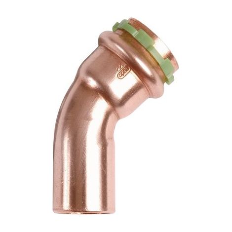 Raccord cuivre coudé 45 degrés à sertir - Mâle / femelle - Diamètre 14 mm - Aalberts Integrated Piping Systems