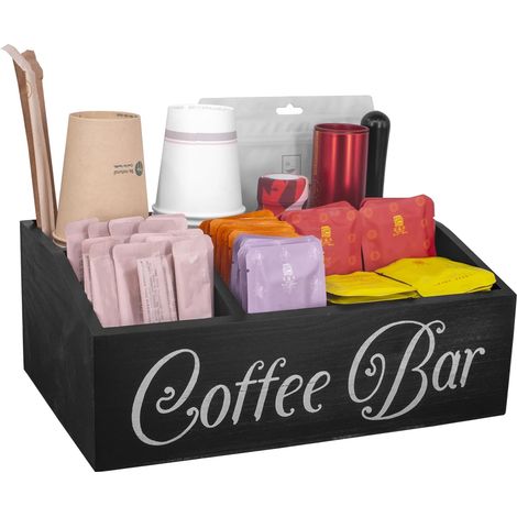 Boîte De Rangement Café - Organiseur Pour Capsules Sucre Et Thé - Accessoire Comptoir Cuisine Bureau - Noir (1/5)