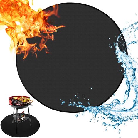 Tapis rond résistant au feu 91 cm - Tapis de sol en fibre de verre pour barbecues et cheminées - Protection de sol ignifuge et facile à transporter (1/5)