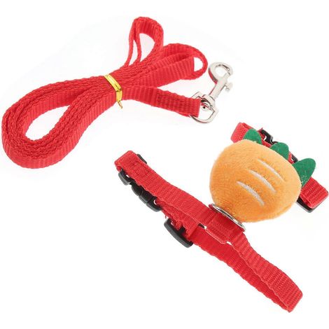 Arnés y correa para hámster, juego de 5 piezas para pasear animales pequeños al aire libre, color rojo. (1/5)