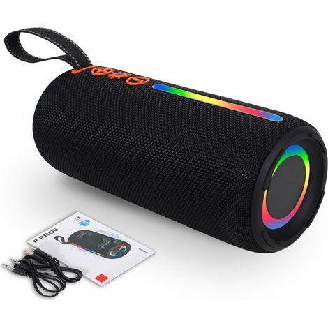 Enceinte Bluetooth sans fil noire, boîtier de protection étanche pour l'extérieur, emplacement pour carte, portable, ave (1/5)