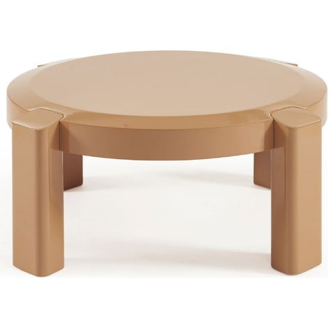 Table basse ronde en bois laqué ø87,5cm - Sable - Lori