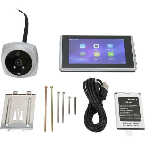 Viseur numérique intelligent 4,5 pouces 1080P 2MP sonnette caméra 160° vision nocturne IR pour sécurité maison appartement (1/5)