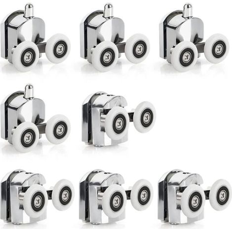 Pcs Sliding Shower Door Rollers Zinc Alloy Shower Sliding Door Wheel 23mm Diameter Replacement Twin Wheels for Bathroom (1/5)