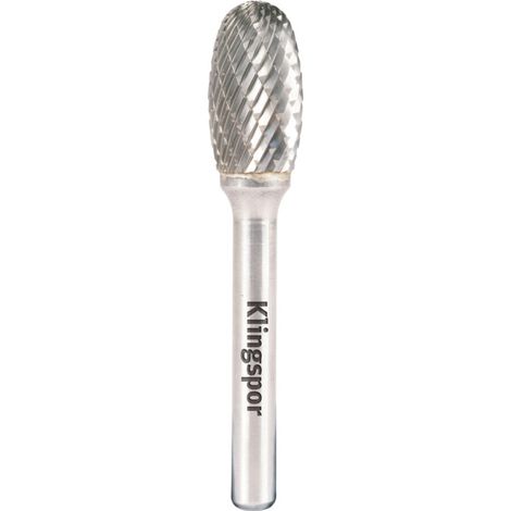 Klingspor 295909 Fraises en métal dur, HF 100 E, 6 dentures, 6 mm Diamètre de l'arbre, 8 mm x 15 mm x 60 mm (1/2)