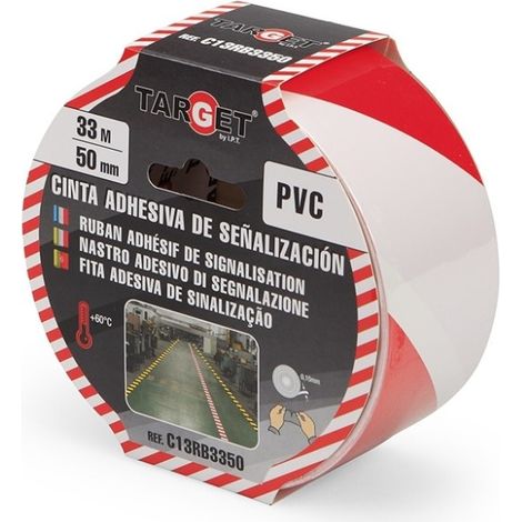 Cinta adh 50mmx33mt señalizacion target pvc ro/bco c13rb3350