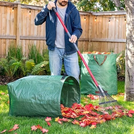 Set mit 2 blattförmigen Gartensäcken mit verstärkten Griffen, 53 Gallonen (1/5)