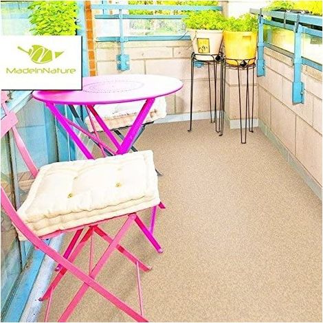 Moquette d'extérieur dimensions et couleurs au choix tapis artificiel malta idéal pour balcon revêtement de sol outdoor - 300 x 200 cm - Beige.