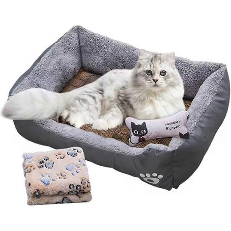 Canapé-lit rectangulaire moelleux pour chat et chien (1/5)