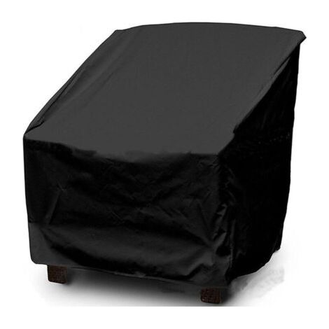 Housse de Chaise/Fauteuil Jardin Empilable, Exterieur, en Tissu Oxford 210D Imperméable, 70 x 79 x 70/102cm (Noir,2pcs) (1/4)