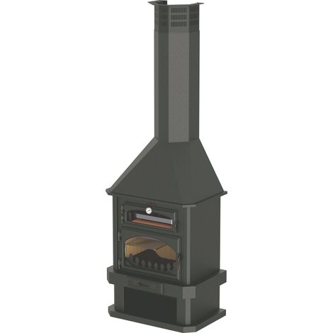 BRICOSOL CHIMENA DE LEÑA METÁLICA CON HORNO BRONPI MODELO EBRO (1/5)