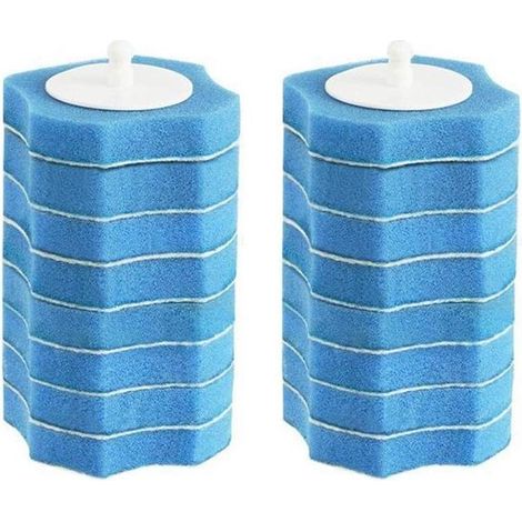 16 têtes de brosse de toilette jetables de rechange - Système de nettoyage de toilettes avec support - Éponges de nettoyage de rechange