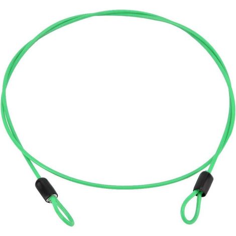 Câble de Sécurité en Acier Inoxydable à Double Boucle pour Vélo, Scooter Câble en Acier Blindé avec œillets Câble Antivol Résistant Cadenas de Vélo Câble Serrures Antivol (Vert) (1/4)
