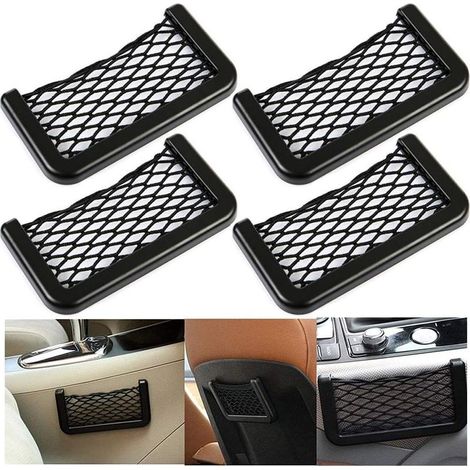 Storage Net Noir Universel pour Coffre de Voiture en Maille Noir Organisateur Coffre Voiture en Maille Filet de Rangement de Voiture Élastique Ne (1/5)