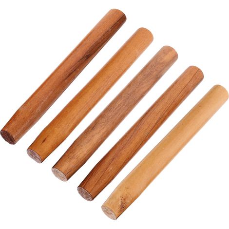 Manche de Faucille en Bois 5 Pièces, Poignée de Rechange Bois Couleur Khaki, Prise Confortable, Compatible Outils de Jardin Ferme (1/5)
