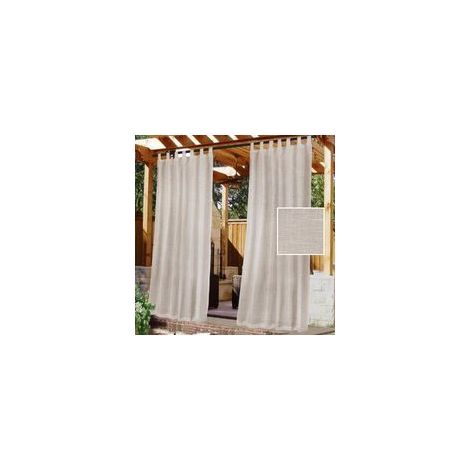 Rideaux transparents en lin pour terrasse, imperméables, séparateurs d'intimité, filtrent la lumière, décor de porche avec attaches autocollantes amovibles pour tonnelle, lot de 2, 132 x 274 cm (1/5)