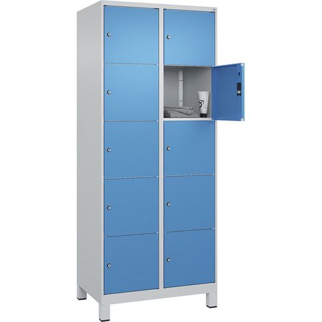 C+P, Vestiaire à 5 casiers Classic PLUS, 2 compartiments, gris