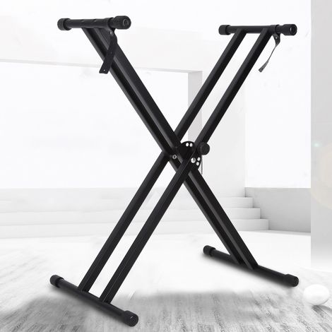 Support de clavier portable en forme de X, support double embase pour orgue électrique, hauteur réglable (1/5)